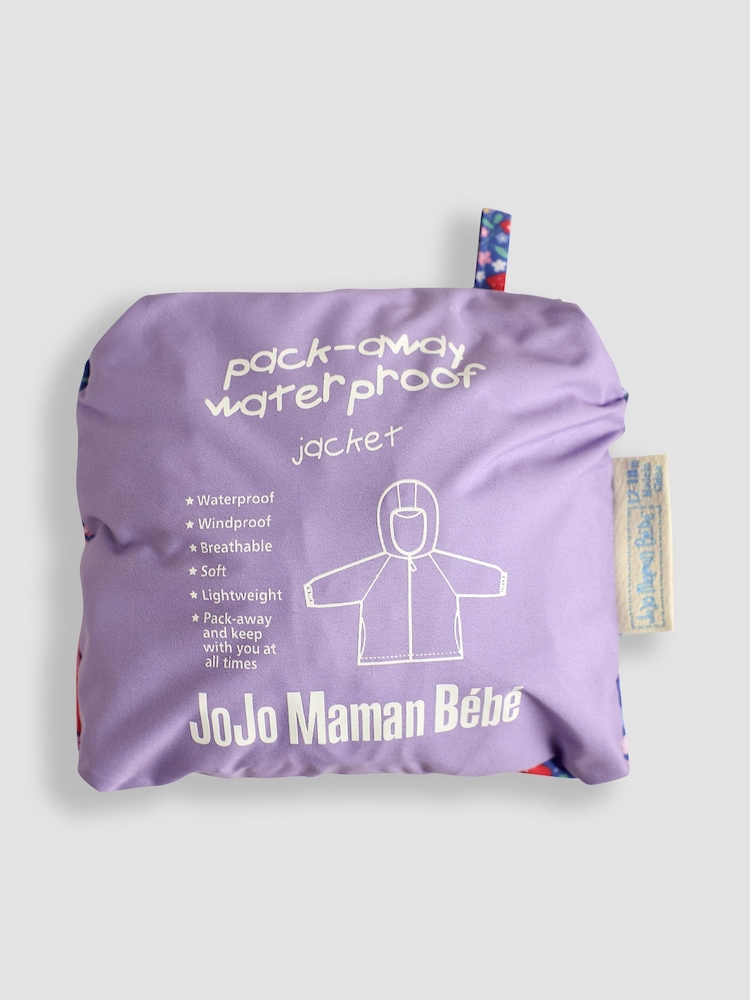 JoJo Maman Bébé Purple Fairy Pack-Away Rain Jacket - Image 4 of 4 JoJo Maman Bébé Purple Fairy Pack-Away Rain Jacket - Image 4 of 4
