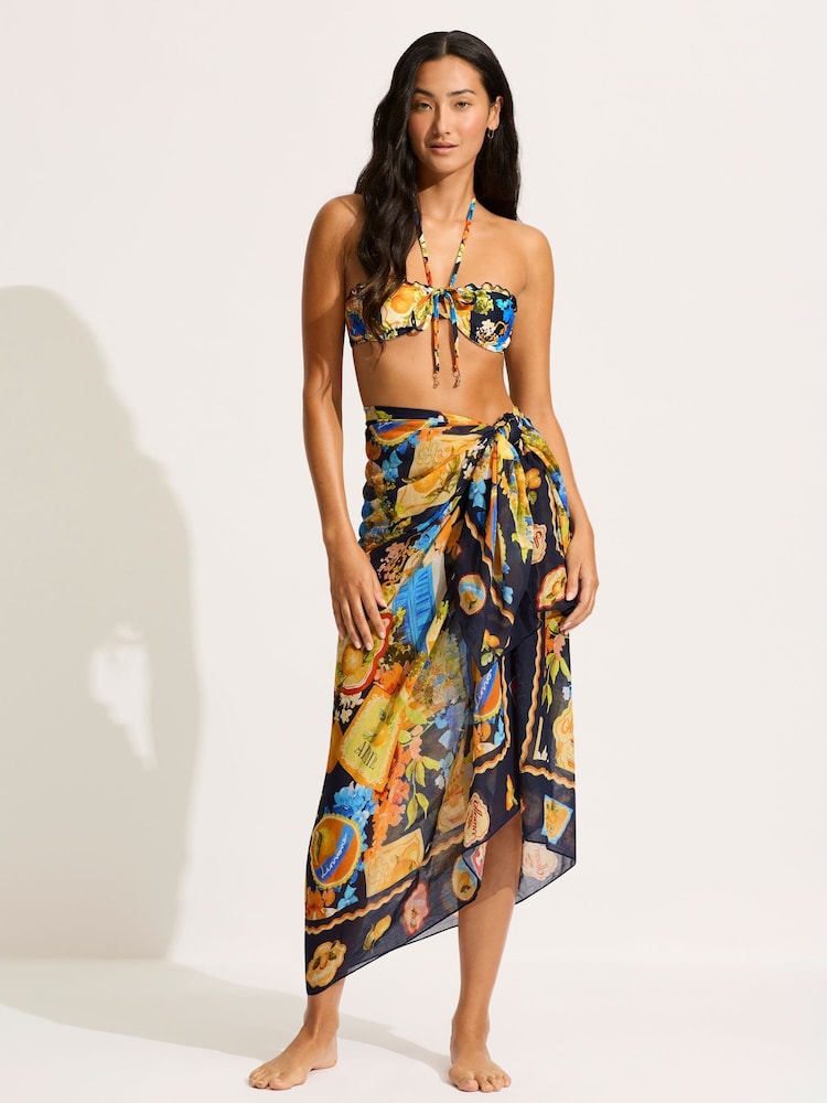 Seafolly Blue Ciao Bella Sarong - Image 1 of 7 Seafolly Blue Ciao Bella Sarong - Image 1 of 7