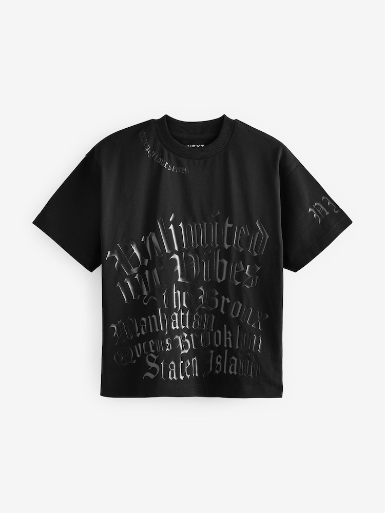 Black Unlimited Relaxed Fit Short Sleeve Graphic 100% Cotton T-Shirt (3-16yrs) - Image 1 of 5