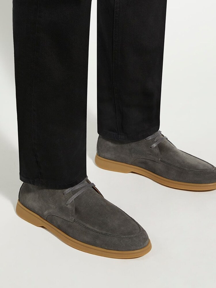 Dune London Grey Camly Lace-Up Chukka Boots - Image 1 of 6