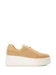 Dune London Natural Chrome Episode Flatform Sole Trainers - Image 1 of 4