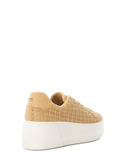 Dune London Natural Chrome Episode Flatform Sole Trainers - Image 2 of 4