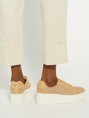 Dune London Natural Chrome Episode Flatform Sole Trainers - Image 4 of 4
