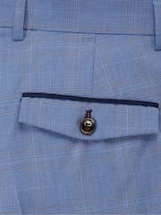 Skopes Pale Blue Tailored Fit Fontelo Check Suit: Trousers - Image 4 of 4