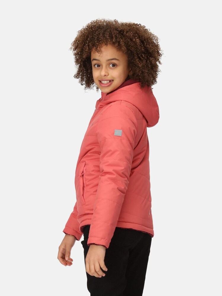 Regatta Red Shower Resistant Girls Kyrell Reversible Jacket - Image 2 of 10