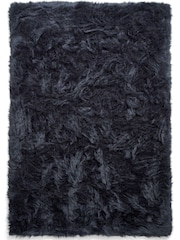 Laurence Llewelyn-Bowen Navy Plain Shaggy Mayfair Rug - Image 3 of 6