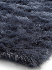 Laurence Llewelyn-Bowen Navy Plain Shaggy Mayfair Rug - Image 5 of 6