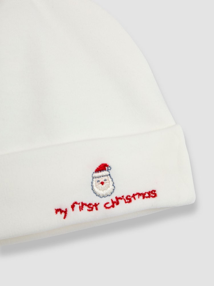 Gorro de bebé con diseño navideño de "My First Christmas"de JoJo Maman Bébé - Imagen 3 de 3
