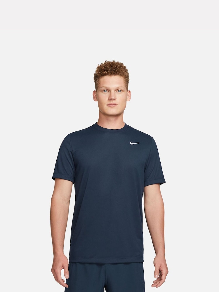 Nike Navy/Silver Dri-FIT Legend Training T-Shirt - Image 1 of 8 Nike Navy/Silver Dri-FIT Legend Training T-Shirt - Image 1 of 8