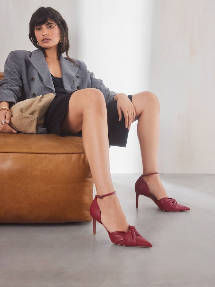 Red Forever Comfort® Standard/Wide Fit Leather Knot Point Toe Heel Court Shoes - Image 2 of 10