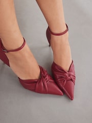Red Forever Comfort® Standard/Wide Fit Leather Knot Point Toe Heel Court Shoes - Image 3 of 10