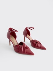 Red Forever Comfort® Standard/Wide Fit Leather Knot Point Toe Heel Court Shoes - Image 5 of 10