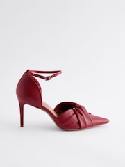 Red Forever Comfort® Standard/Wide Fit Leather Knot Point Toe Heel Court Shoes - Image 6 of 10
