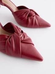 Red Forever Comfort® Standard/Wide Fit Leather Knot Point Toe Heel Court Shoes - Image 9 of 10