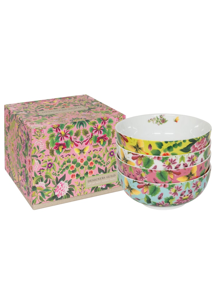 Designers Guild Ikebana Damask Cereal Bowls Set Of 4 - Image 2 of 6