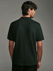 Olive Vihreä - Lyhyt hiha Textured Quarter Zip Pikeepaidat - Kuva 4 / 8