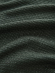 Olive Vihreä - Lyhyt hiha Textured Quarter Zip Pikeepaidat - Kuva 8 / 8