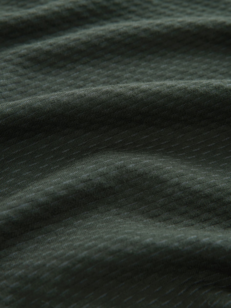 Olive Vihreä - Lyhyt hiha Textured Quarter Zip Pikeepaidat - Kuva 8 / 8