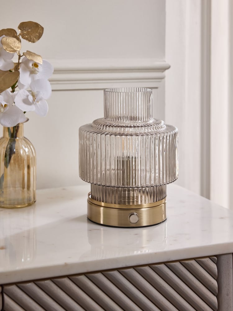 Lipsy Brass USB Rechargable Table Lamp - Image 2 of 5