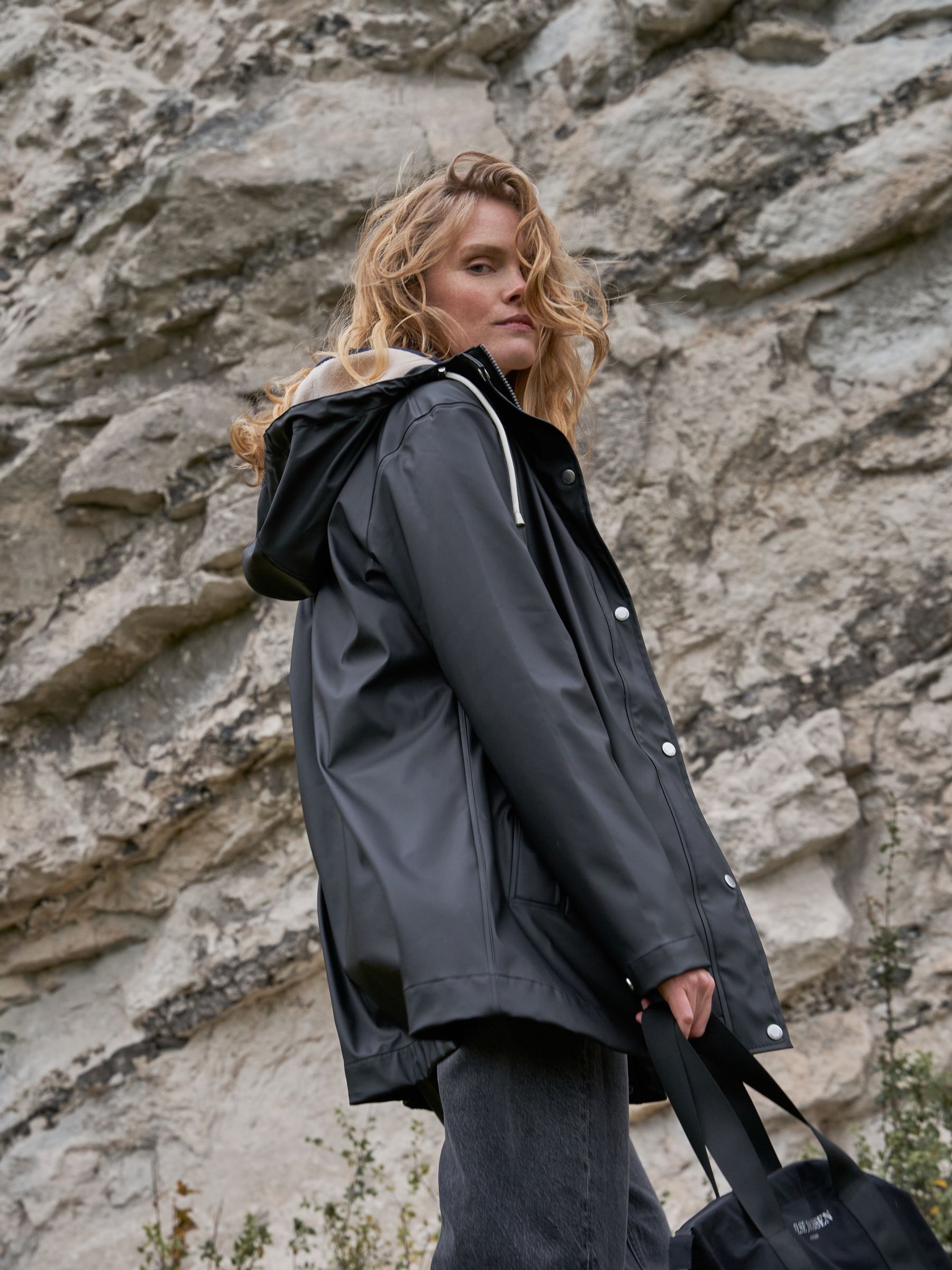 Buy Ilse Jacobsen Black Straight Fit Lightweight Waterproof Rain