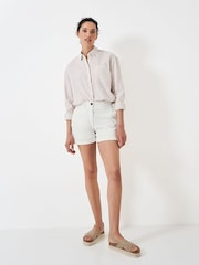 Crew Clothing White Tilda Turn Up Chino Shorts - Image 1 of 5