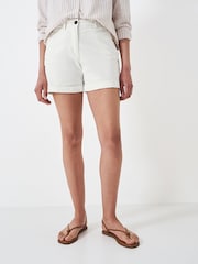 Crew Clothing White Tilda Turn Up Chino Shorts - Image 5 of 5