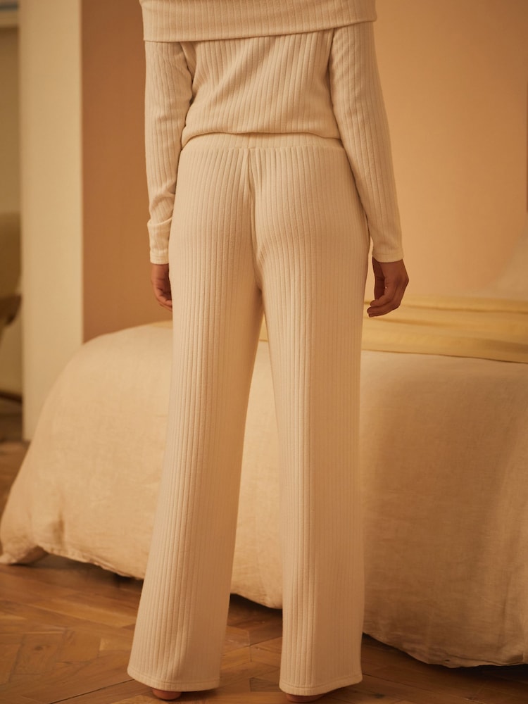 B by Ted Baker Ribbed Wide Leg Lounge Trousers - Image 2 of 7