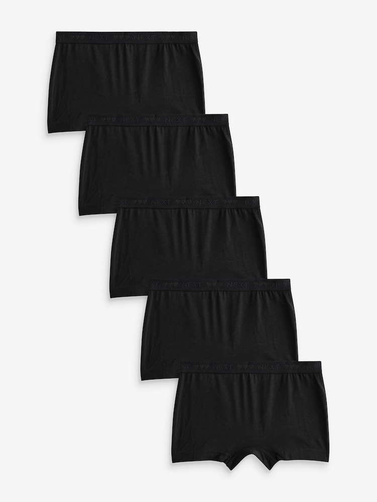 Black Boxer Short Briefs 5 Pack (2-16yrs) - Image 1 of 8