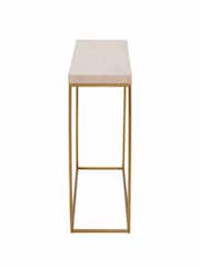 Pacific Beige Granite and Gold Metal Console Table - Image 4 of 6