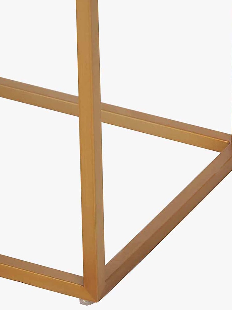 Pacific Beige Granite and Gold Metal Console Table - Image 6 of 6