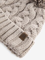 Neutral Cable Knit Pom Hat (1-16yrs) - Image 2 of 2
