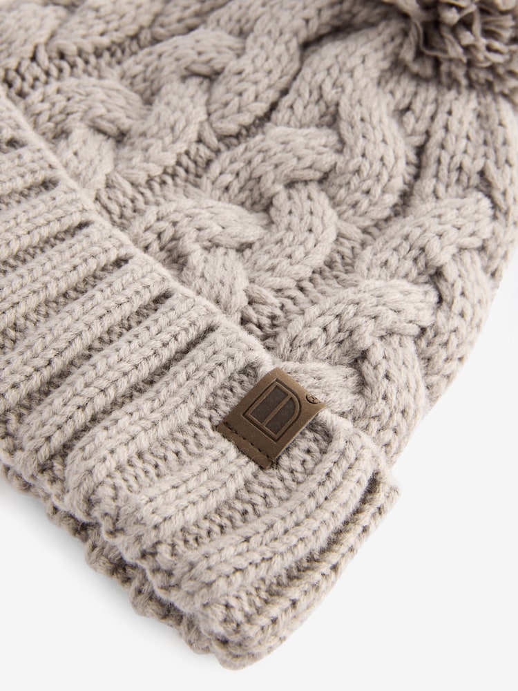 Neutral Cable Knit Pom Hat (1-16yrs) - Image 2 of 2