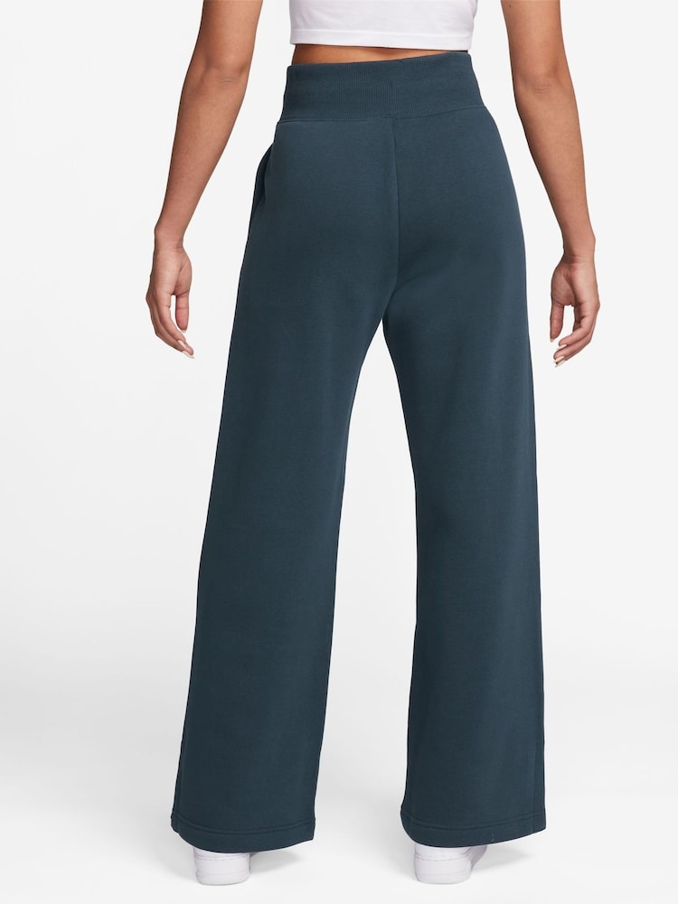 Nike Navy Phoenix Fleece High Waisted Wide Leg Joggers - Image 2 of 3