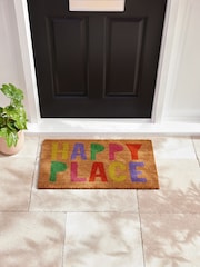 Brown Happy Place Slogan Doormat - Image 1 of 6