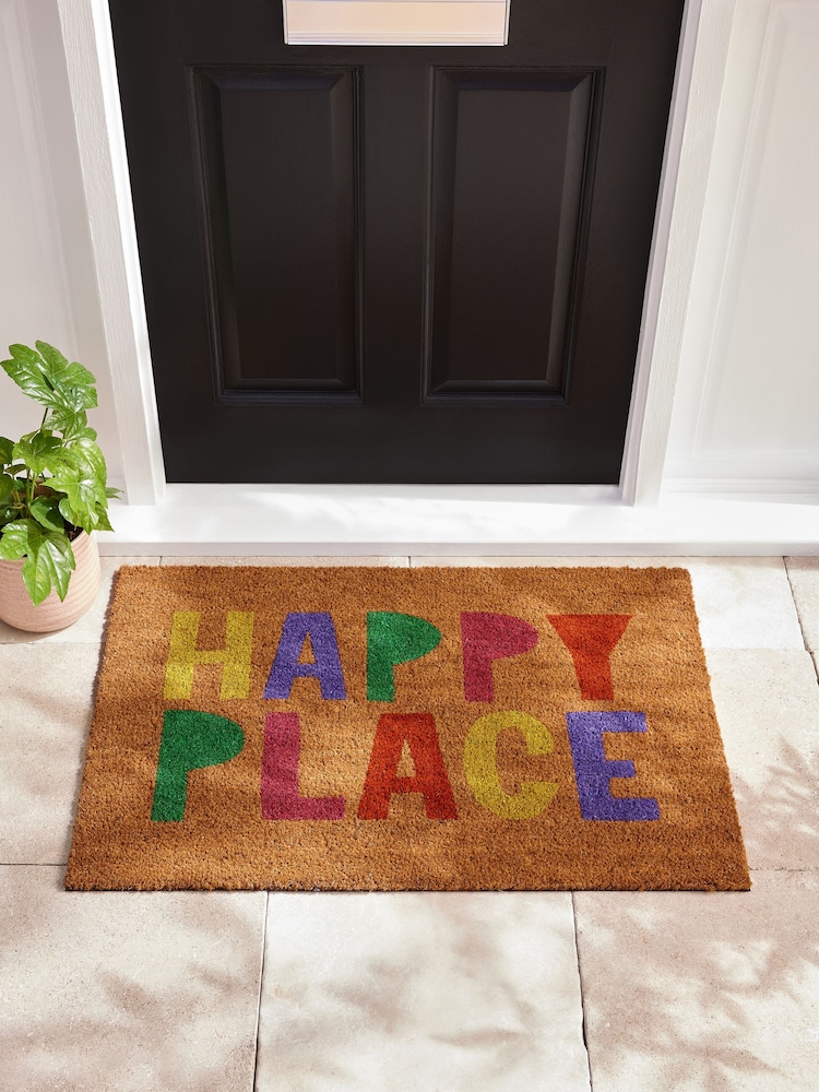 Brown Happy Place Slogan Doormat - Image 2 of 6