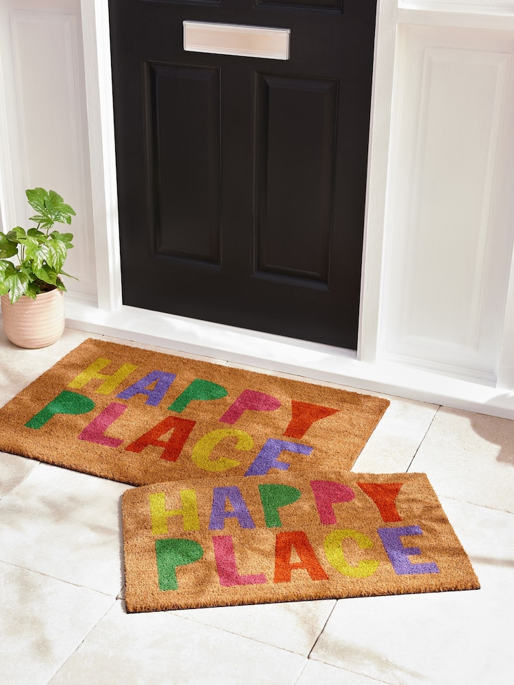 Brown Happy Place Slogan Doormat - Image 4 of 6