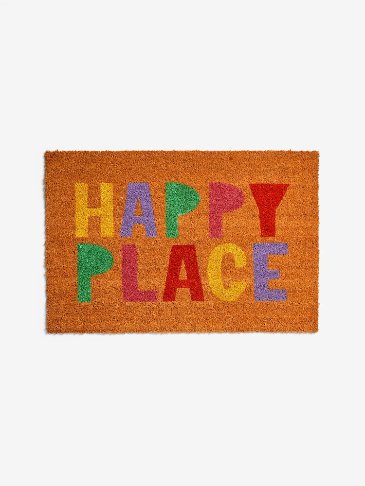 Brown Happy Place Slogan Doormat - Image 6 of 6