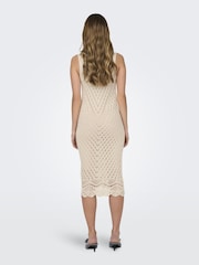 JDY Cream Crochet Sleevelesss Beach Dress - Image 3 of 5