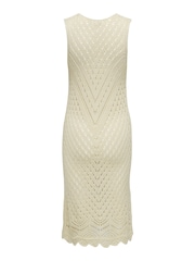 JDY Cream Crochet Sleevelesss Beach Dress - Image 5 of 5