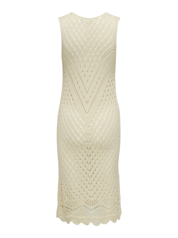 JDY Cream Crochet Sleevelesss Beach Dress - Image 5 of 5