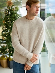 Нейтральный - Relaxed Fit Signature Brushed Alpaca/Wool Mix Crew Jumper - Image 3 of 9