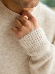 Нейтральный - Relaxed Fit Signature Brushed Alpaca/Wool Mix Crew Jumper - Image 6 of 9