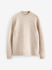 Нейтральный - Relaxed Fit Signature Brushed Alpaca/Wool Mix Crew Jumper - Image 7 of 9