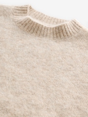 Нейтральный - Relaxed Fit Signature Brushed Alpaca/Wool Mix Crew Jumper - Image 8 of 9