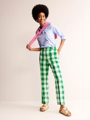 Boden Green Crinkle Tapered Trousers - Image 1 of 5