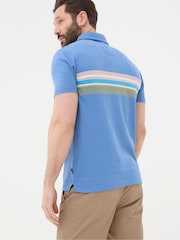 FatFace Blue Chest Stripe Polo Shirt - Image 2 of 5
