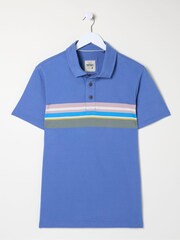FatFace Blue Chest Stripe Polo Shirt - Image 5 of 5