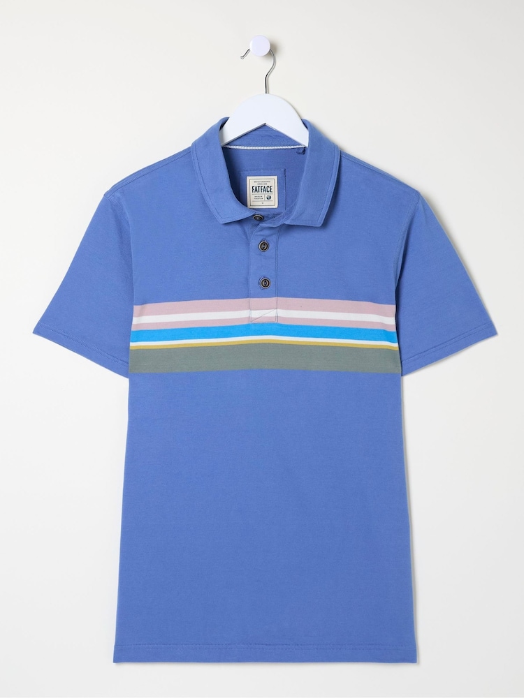 FatFace Blue Chest Stripe Polo Shirt - Image 5 of 5