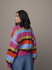 Multi Statement Fringe Stripe Knitted Jumper - Image 2 of 6