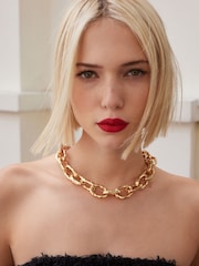 Gold Tone Tabitha Simmons x Next Yasmin Chunky Chain Necklace - Image 2 of 7